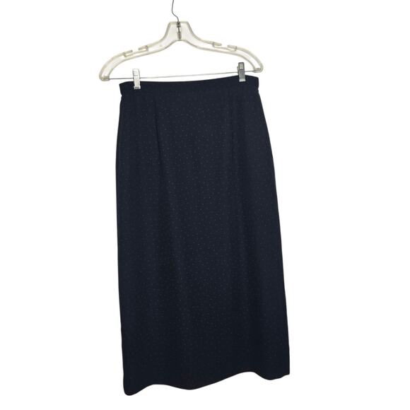 Vintage Pendleton Skirt Polka Dot Navy Maxi Career Petite Women 10 - Picture 1 of 9